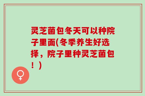 灵芝菌包冬天可以种院子里面(冬季养生好选择，院子里种灵芝菌包！)