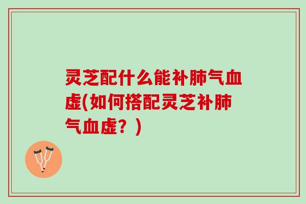 灵芝配什么能补肺气血虚(如何搭配灵芝补肺气血虚？)