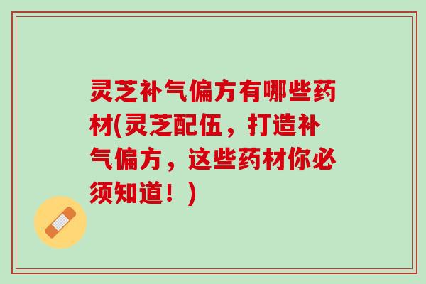 灵芝补气偏方有哪些药材(灵芝配伍，打造补气偏方，这些药材你必须知道！)