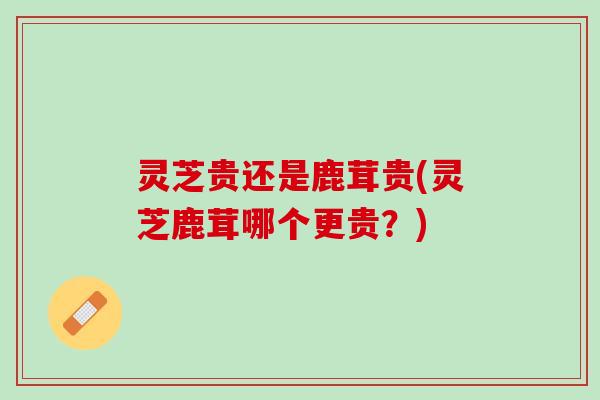 灵芝贵还是鹿茸贵(灵芝鹿茸哪个更贵？)