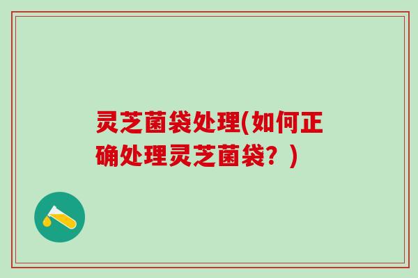 灵芝菌袋处理(如何正确处理灵芝菌袋？)