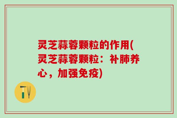 灵芝蒜蓉颗粒的作用(灵芝蒜蓉颗粒：补肺养心，加强免疫)