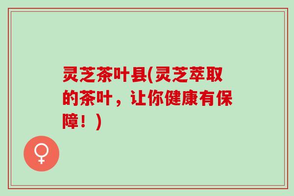灵芝茶叶县(灵芝萃取的茶叶，让你健康有保障！)