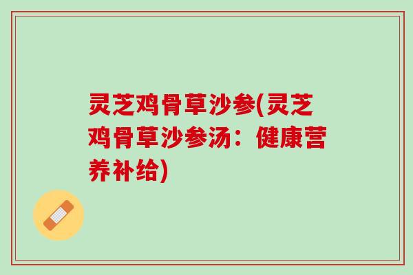 灵芝鸡骨草沙参(灵芝鸡骨草沙参汤：健康营养补给)