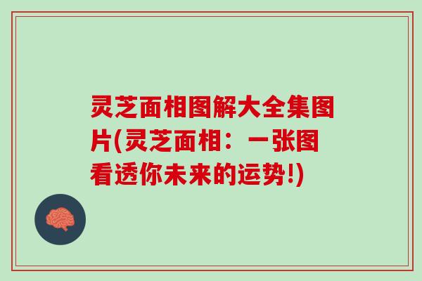 灵芝面相图解大全集图片(灵芝面相：一张图看透你未来的运势!)
