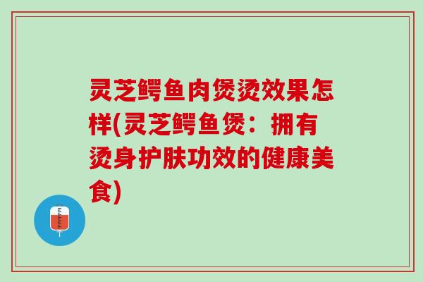 灵芝鳄鱼肉煲烫效果怎样(灵芝鳄鱼煲：拥有烫身护肤功效的健康美食)