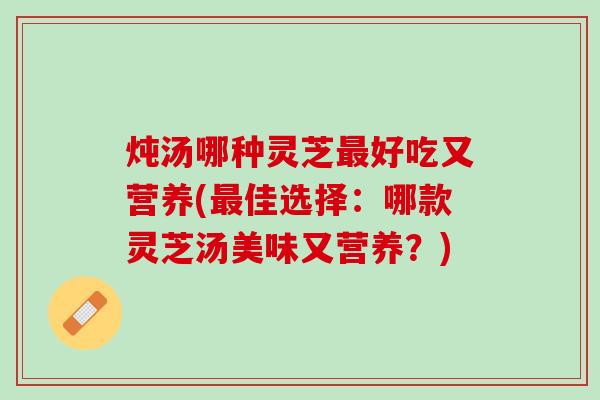 炖汤哪种灵芝最好吃又营养(最佳选择：哪款灵芝汤美味又营养？)