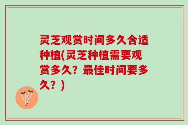 灵芝观赏时间多久合适种植(灵芝种植需要观赏多久?佳时间要多久?) 灵芝观赏时间多久合适种植(灵芝种植需要观赏多久?佳时间要多久?)