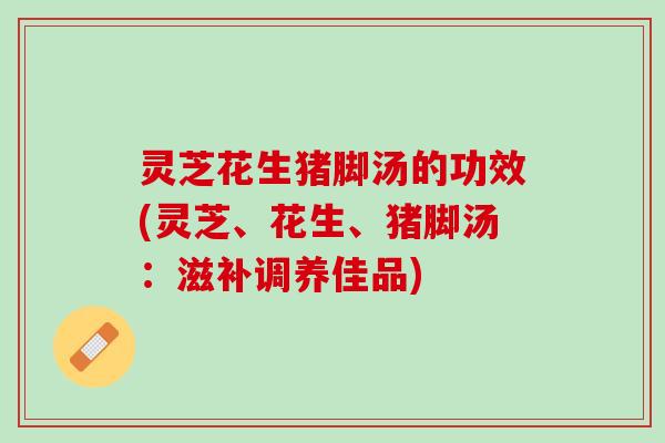 灵芝花生猪脚汤的功效(灵芝、花生、猪脚汤:滋补调养佳品) 灵芝花生猪脚汤的功效(灵芝、花生、猪脚汤:滋补调养佳品)