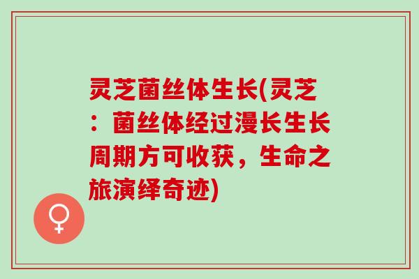 灵芝菌丝体生长(灵芝：菌丝体经过漫长生长周期方可收获，生命之旅演绎奇迹)