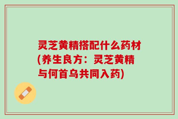 灵芝黄精搭配什么药材(养生良方：灵芝黄精与何首乌共同入药)