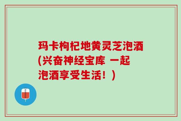 玛卡枸杞地黄灵芝泡酒(兴奋神经宝库 一起泡酒享受生活！)