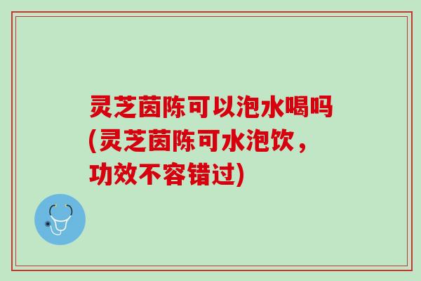 灵芝茵陈可以泡水喝吗(灵芝茵陈可水泡饮，功效不容错过)