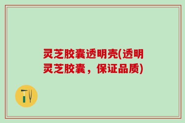 灵芝胶囊透明壳(透明灵芝胶囊，保证品质)