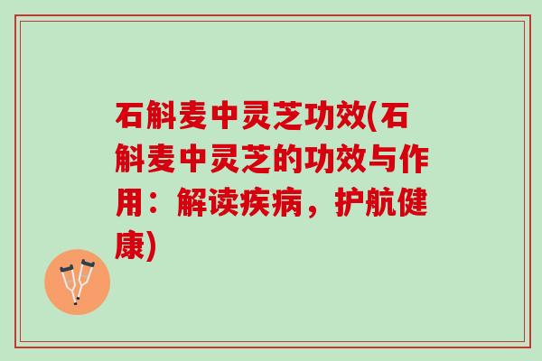 石斛麦中灵芝功效(石斛麦中灵芝的功效与作用:解读,护航健康) 石斛麦中灵芝功效(石斛麦中灵芝的功效与作用:解读,护航健康)