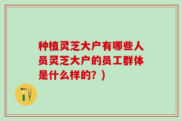 种植灵芝大户有哪些人员灵芝大户的员工群体是什么样的？)