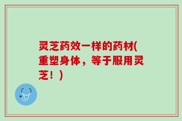 灵芝药效一样的药材(重塑身体，等于服用灵芝！)