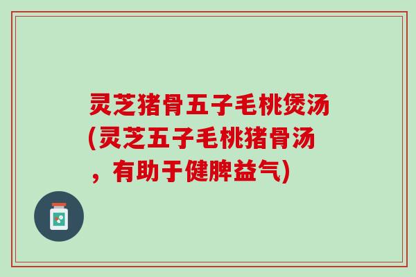 灵芝猪骨五子毛桃煲汤(灵芝五子毛桃猪骨汤，有助于健脾益气)