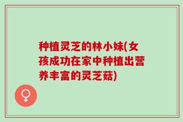 种植灵芝的林小妹(女孩成功在家中种植出营养丰富的灵芝菇)