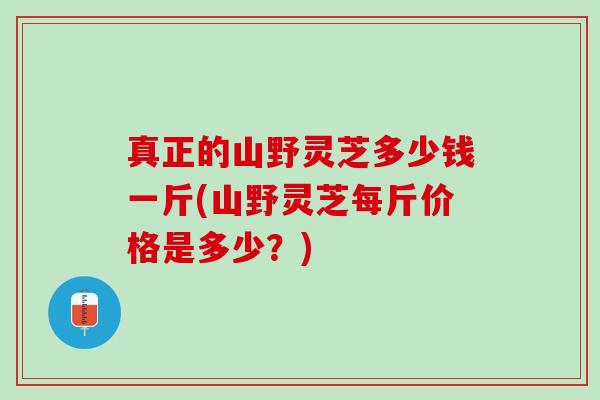 真正的山野灵芝多少钱一斤(山野灵芝每斤价格是多少？)
