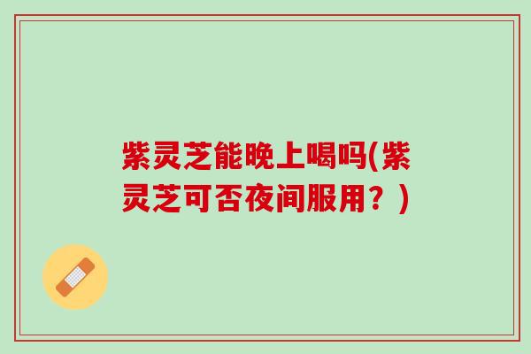 紫灵芝能晚上喝吗(紫灵芝可否夜间服用？)