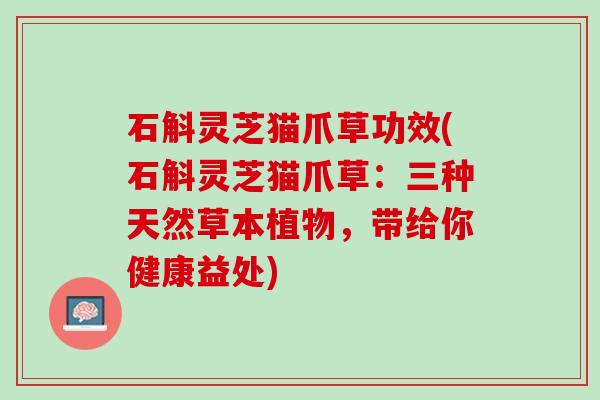 石斛灵芝猫爪草功效(石斛灵芝猫爪草：三种天然草本植物，带给你健康益处)