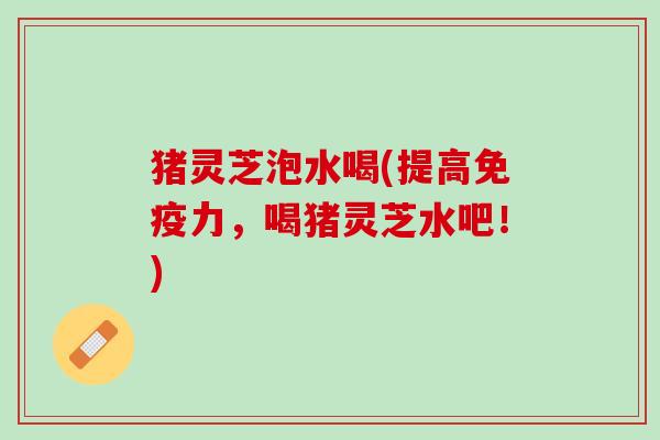 猪灵芝泡水喝(提高免疫力，喝猪灵芝水吧！)