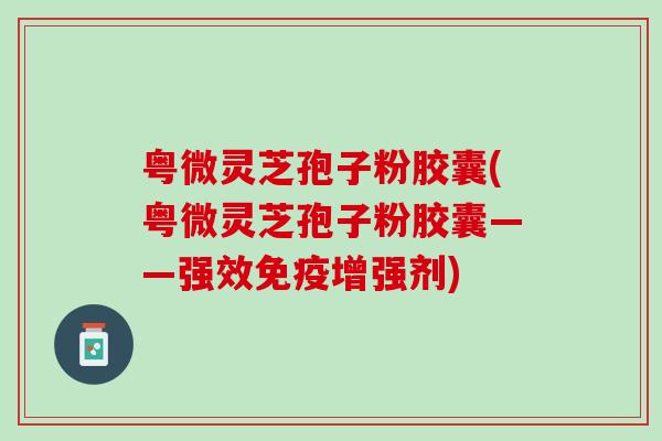 粤微灵芝孢子粉胶囊(粤微灵芝孢子粉胶囊——强效免疫增强剂) 粤微灵芝孢子粉胶囊(粤微灵芝孢子粉胶囊——强效免疫增强剂)