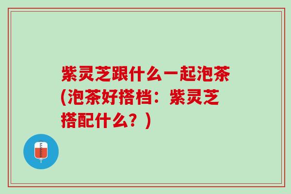 紫灵芝跟什么一起泡茶(泡茶好搭档：紫灵芝搭配什么？)