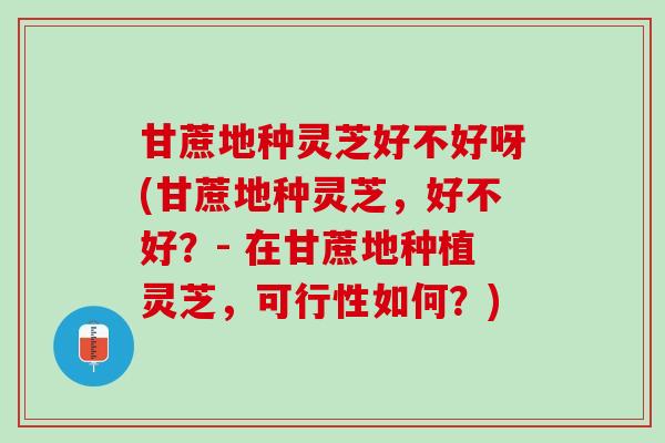 甘蔗地种灵芝好不好呀(甘蔗地种灵芝，好不好？- 在甘蔗地种植灵芝，可行性如何？)