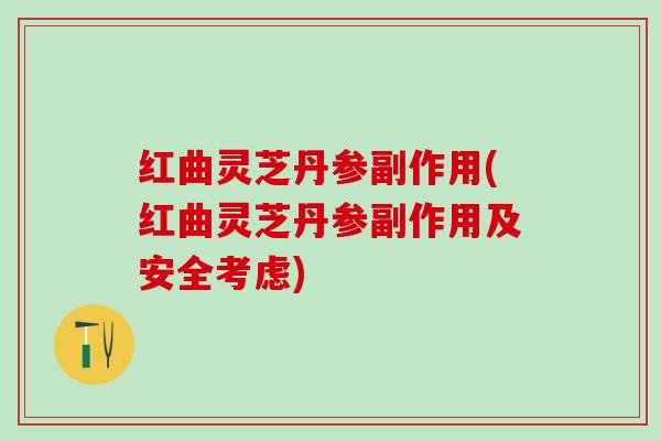 红曲灵芝丹参副作用(红曲灵芝丹参副作用及安全考虑)