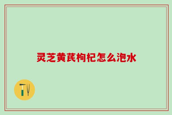 灵芝黄芪枸杞怎么泡水