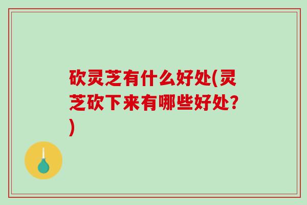 砍灵芝有什么好处(灵芝砍下来有哪些好处？)