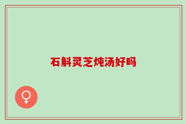 石斛灵芝炖汤好吗
