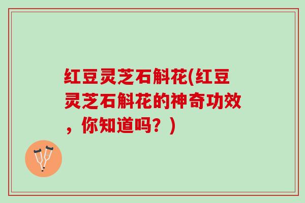 红豆灵芝石斛花(红豆灵芝石斛花的神奇功效,你知道吗?) 红豆灵芝石斛花(红豆灵芝石斛花的神奇功效,你知道吗?)