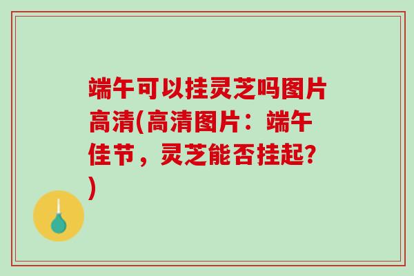 端午可以挂灵芝吗图片高清(高清图片：端午佳节，灵芝能否挂起？)