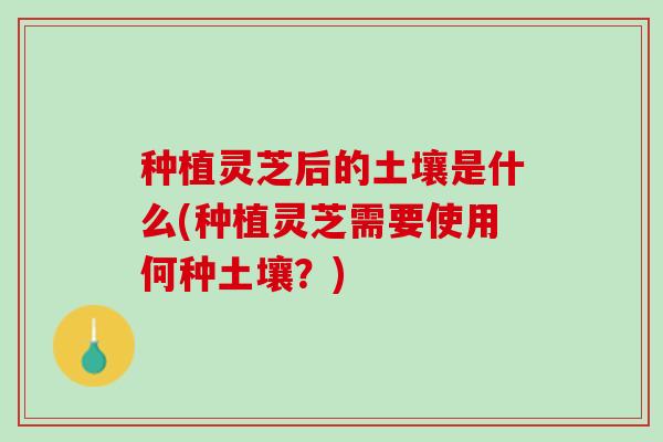 种植灵芝后的土壤是什么(种植灵芝需要使用何种土壤？)