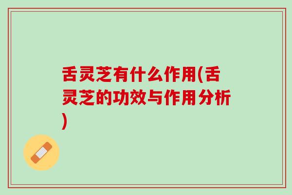 舌灵芝有什么作用(舌灵芝的功效与作用分析) 舌灵芝有什么作用(舌灵芝的功效与作用分析)