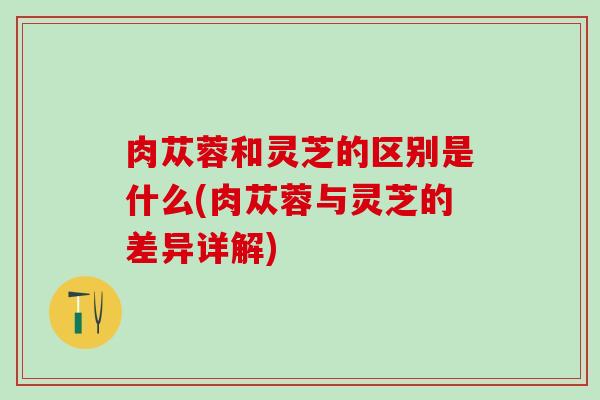 肉苁蓉和灵芝的区别是什么(肉苁蓉与灵芝的差异详解)
