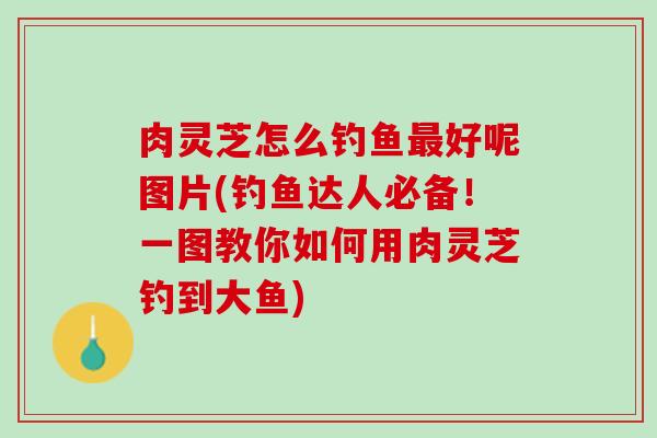 肉灵芝怎么钓鱼好呢图片(钓鱼达人必备!一图教你如何用肉灵芝钓到大鱼) 肉灵芝怎么钓鱼好呢图片(钓鱼达人必备!一图教你如何用肉灵芝钓到大鱼)