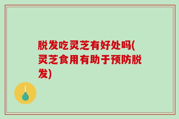 脱发吃灵芝有好处吗(灵芝食用有助于预防脱发)