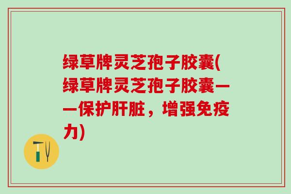 绿草牌灵芝孢子胶囊(绿草牌灵芝孢子胶囊——保护肝脏，增强免疫力)