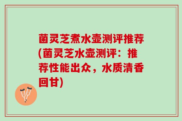 菌灵芝煮水壶测评推荐(菌灵芝水壶测评:推荐性能出众,水质清香回甘) 菌灵芝煮水壶测评推荐(菌灵芝水壶测评:推荐性能出众,水质清香回甘)