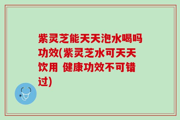 紫灵芝能天天泡水喝吗功效(紫灵芝水可天天饮用 健康功效不可错过)