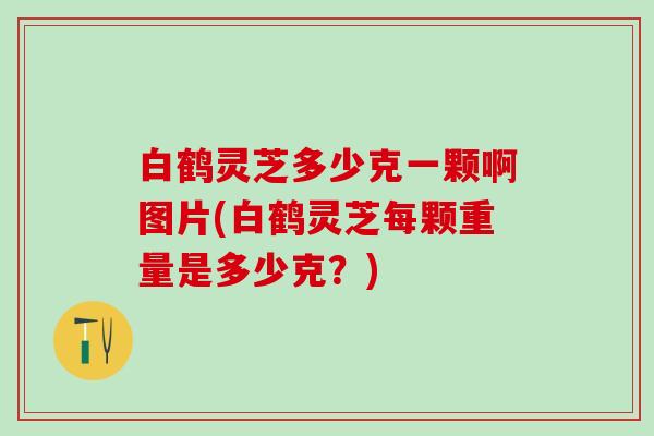 白鹤灵芝多少克一颗啊图片(白鹤灵芝每颗重量是多少克?) 白鹤灵芝多少克一颗啊图片(白鹤灵芝每颗重量是多少克?)