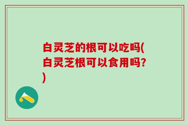白灵芝的根可以吃吗(白灵芝根可以食用吗？)