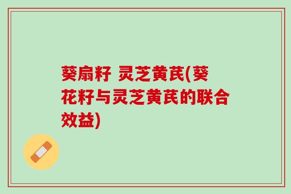 葵扇籽 灵芝黄芪(葵花籽与灵芝黄芪的联合效益) 葵扇籽 灵芝黄芪(葵花籽与灵芝黄芪的联合效益)