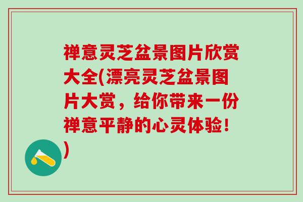 禅意灵芝盆景图片欣赏大全(漂亮灵芝盆景图片大赏，给你带来一份禅意平静的心灵体验！)