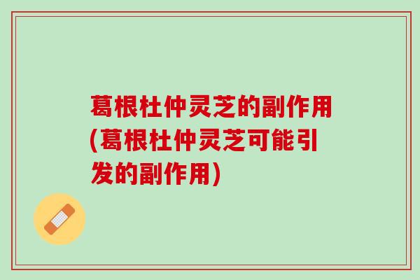 葛根杜仲灵芝的副作用(葛根杜仲灵芝可能引发的副作用)