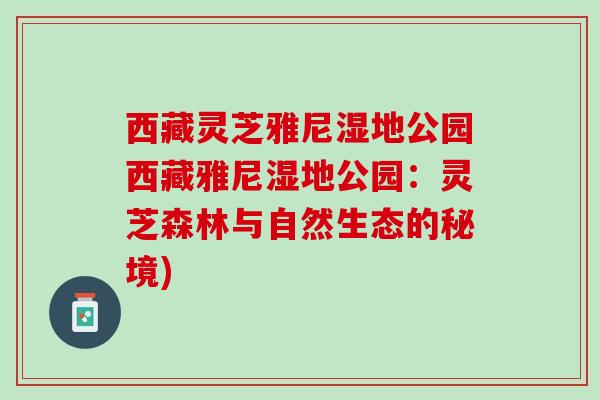 西藏灵芝雅尼湿地公园西藏雅尼湿地公园：灵芝森林与自然生态的秘境)